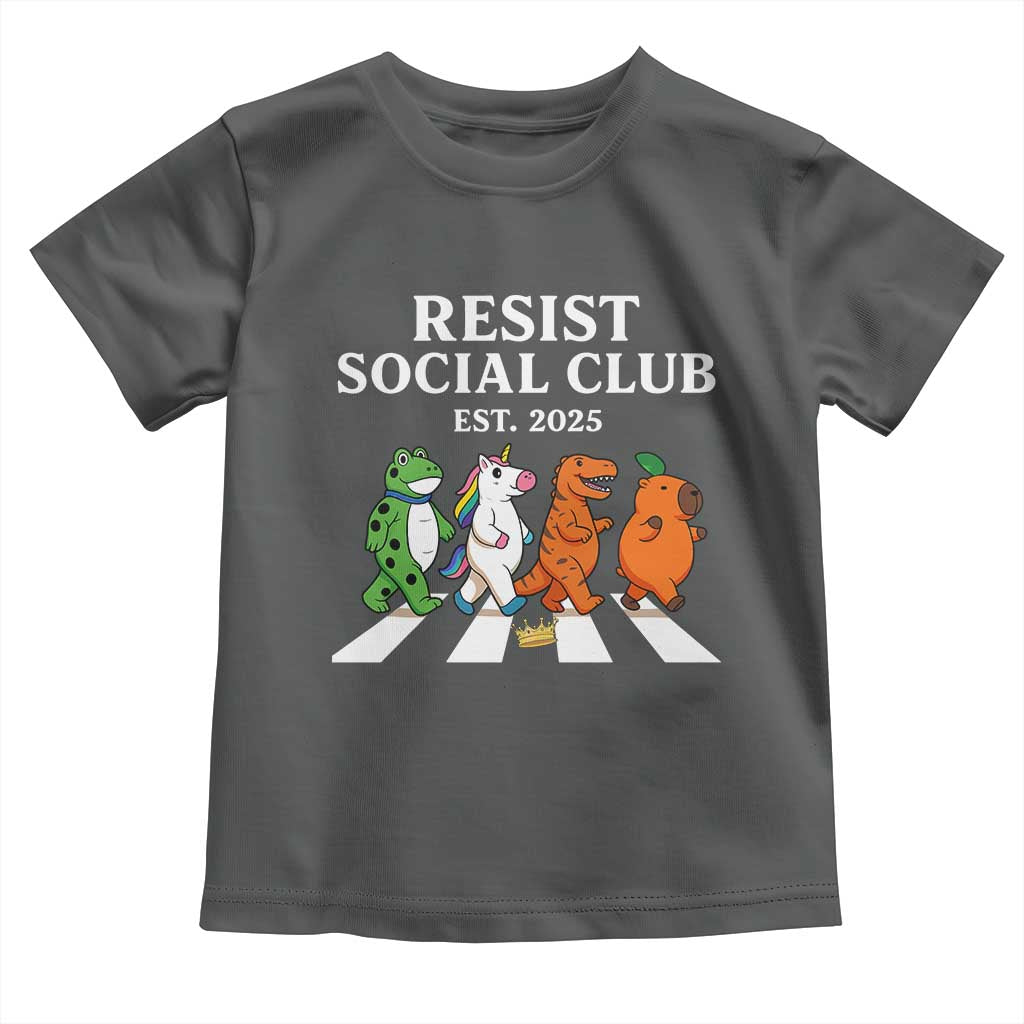 Resist Social Club 2025 Toddler T Shirt Portland Frog Animals Mascot Walking - Wonder Print Shop
