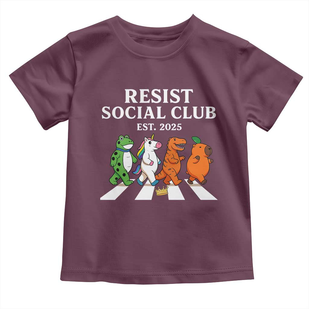 Resist Social Club 2025 Toddler T Shirt Portland Frog Animals Mascot Walking - Wonder Print Shop