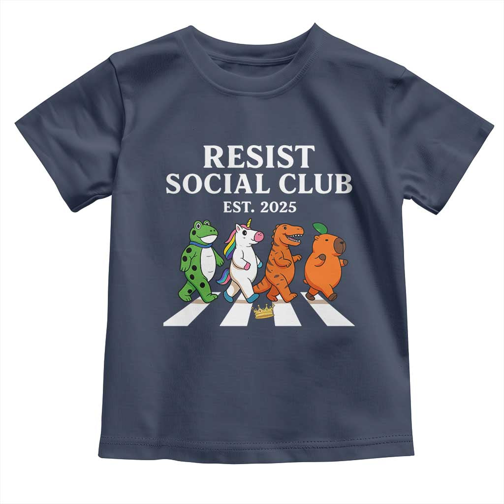 Resist Social Club 2025 Toddler T Shirt Portland Frog Animals Mascot Walking - Wonder Print Shop
