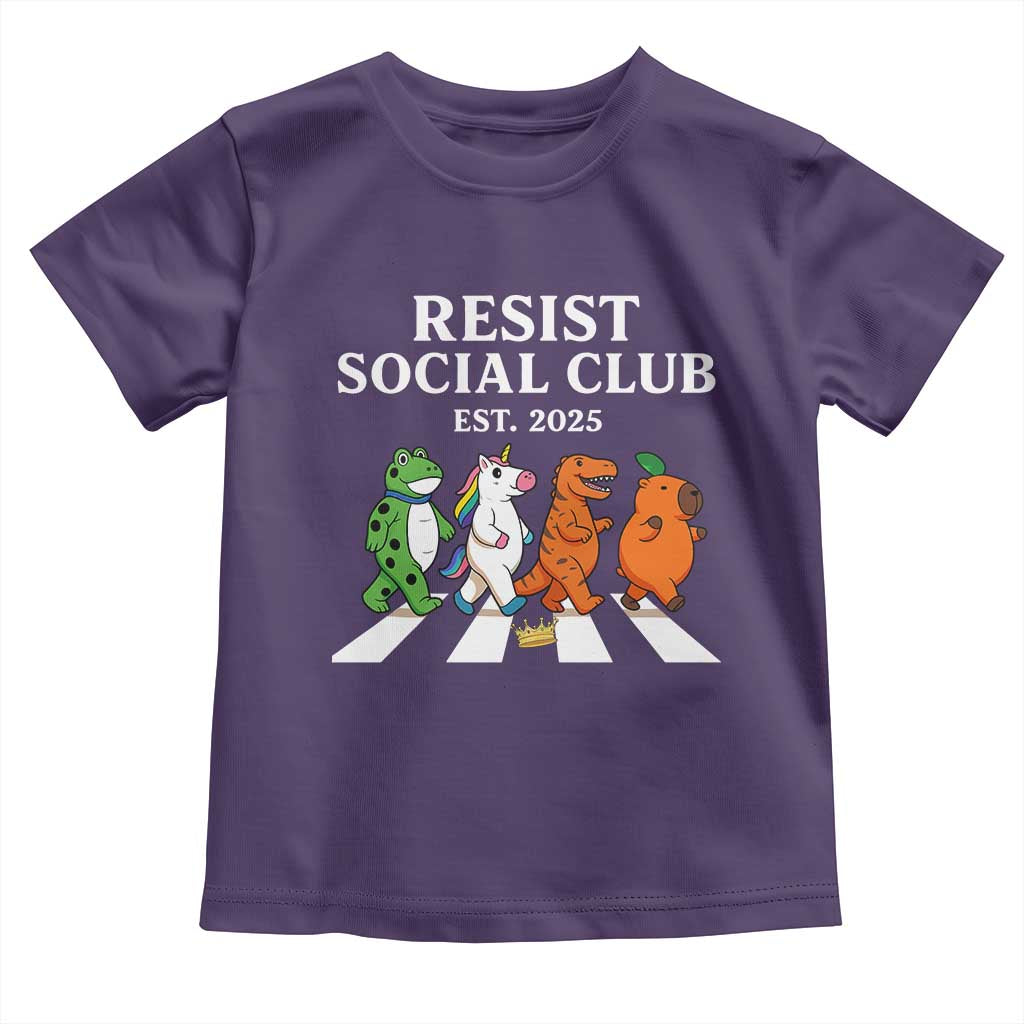 Resist Social Club 2025 Toddler T Shirt Portland Frog Animals Mascot Walking - Wonder Print Shop