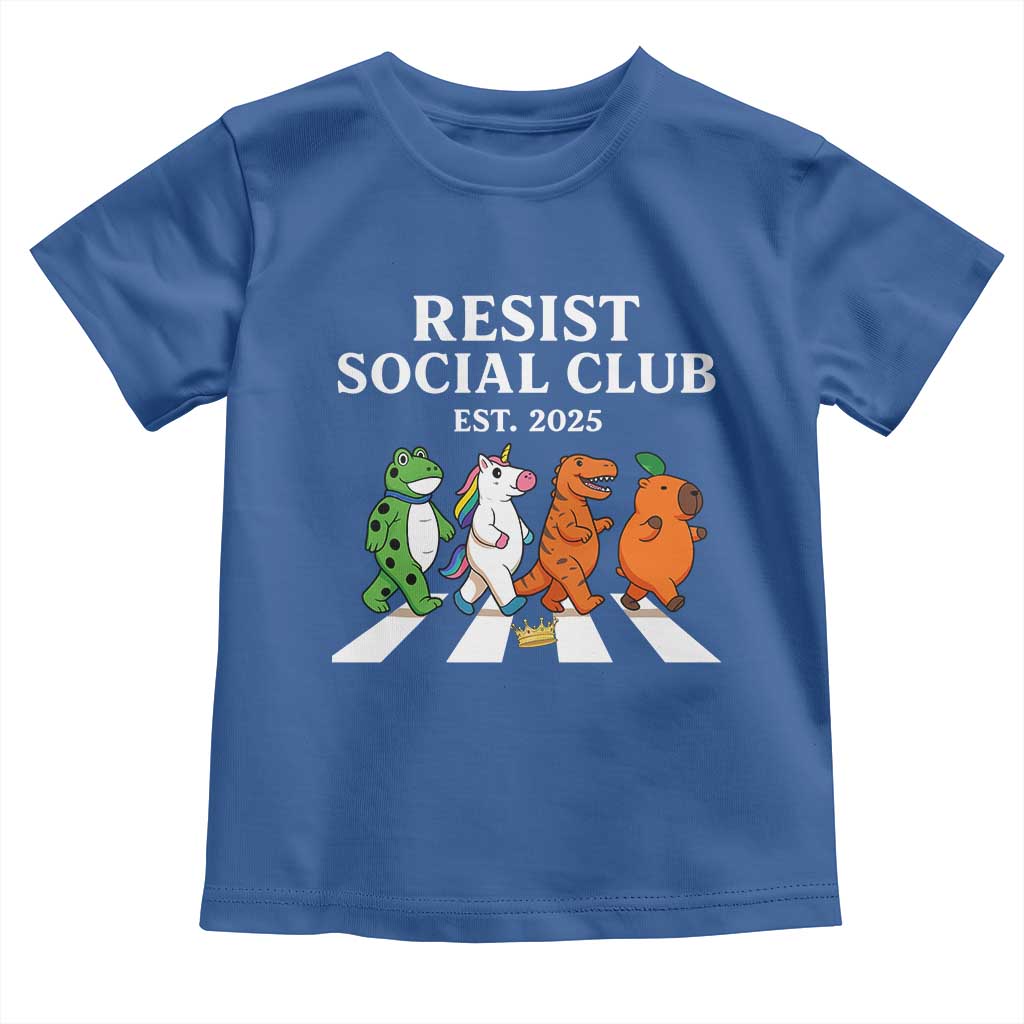 Resist Social Club 2025 Toddler T Shirt Portland Frog Animals Mascot Walking - Wonder Print Shop