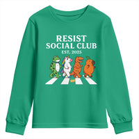 Resist Social Club 2025 Youth Sweatshirt Portland Frog Animals Mascot Walking - Wonder Print Shop