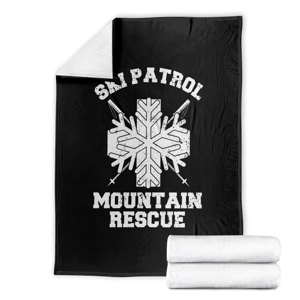 Ski Patrol Mountain Rescue Throw Blanket Winter Slopes Skiing Snowboarding Snowflake - Wonder Print Shop