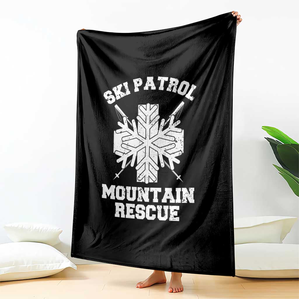 Ski Patrol Mountain Rescue Throw Blanket Winter Slopes Skiing Snowboarding Snowflake - Wonder Print Shop