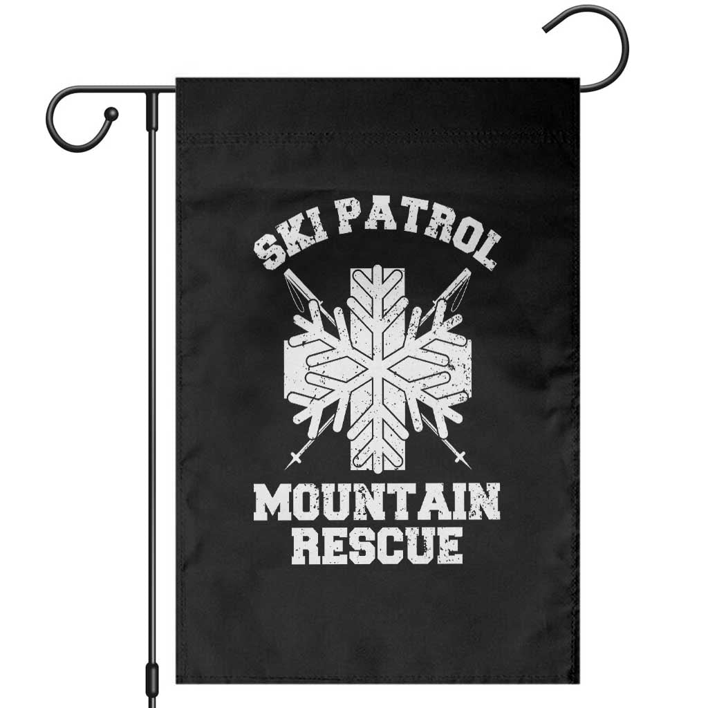 Ski Patrol Mountain Rescue Garden Flag Winter Slopes Skiing Snowboarding Snowflake - Wonder Print Shop
