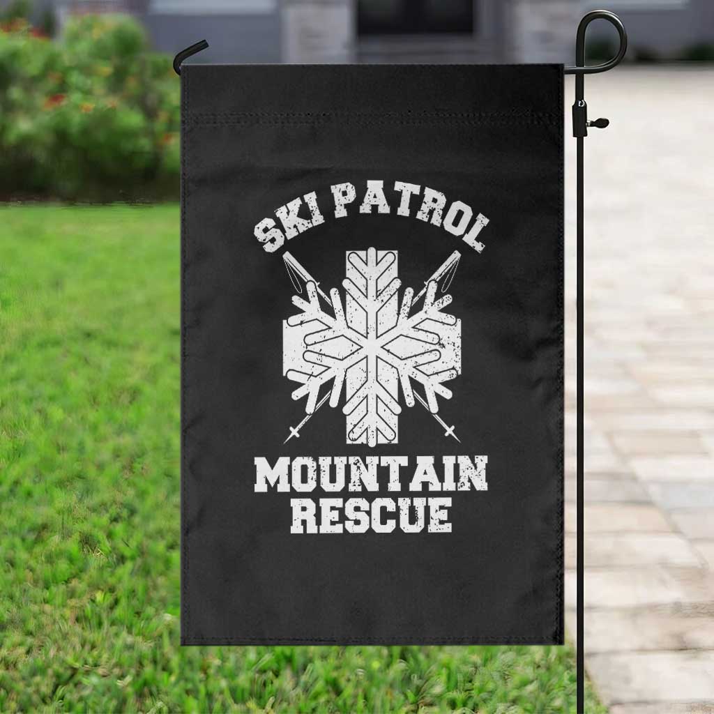 Ski Patrol Mountain Rescue Garden Flag Winter Slopes Skiing Snowboarding Snowflake - Wonder Print Shop