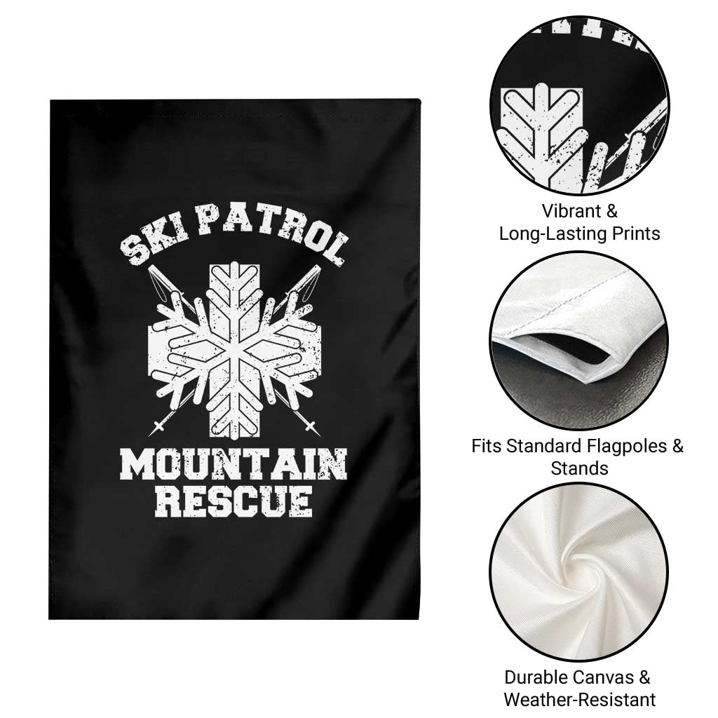 Ski Patrol Mountain Rescue Garden Flag Winter Slopes Skiing Snowboarding Snowflake - Wonder Print Shop