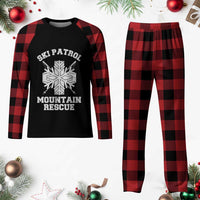 Ski Patrol Mountain Rescue Plaid Pajama Set Winter Slopes Skiing Snowboarding Snowflake - Wonder Print Shop
