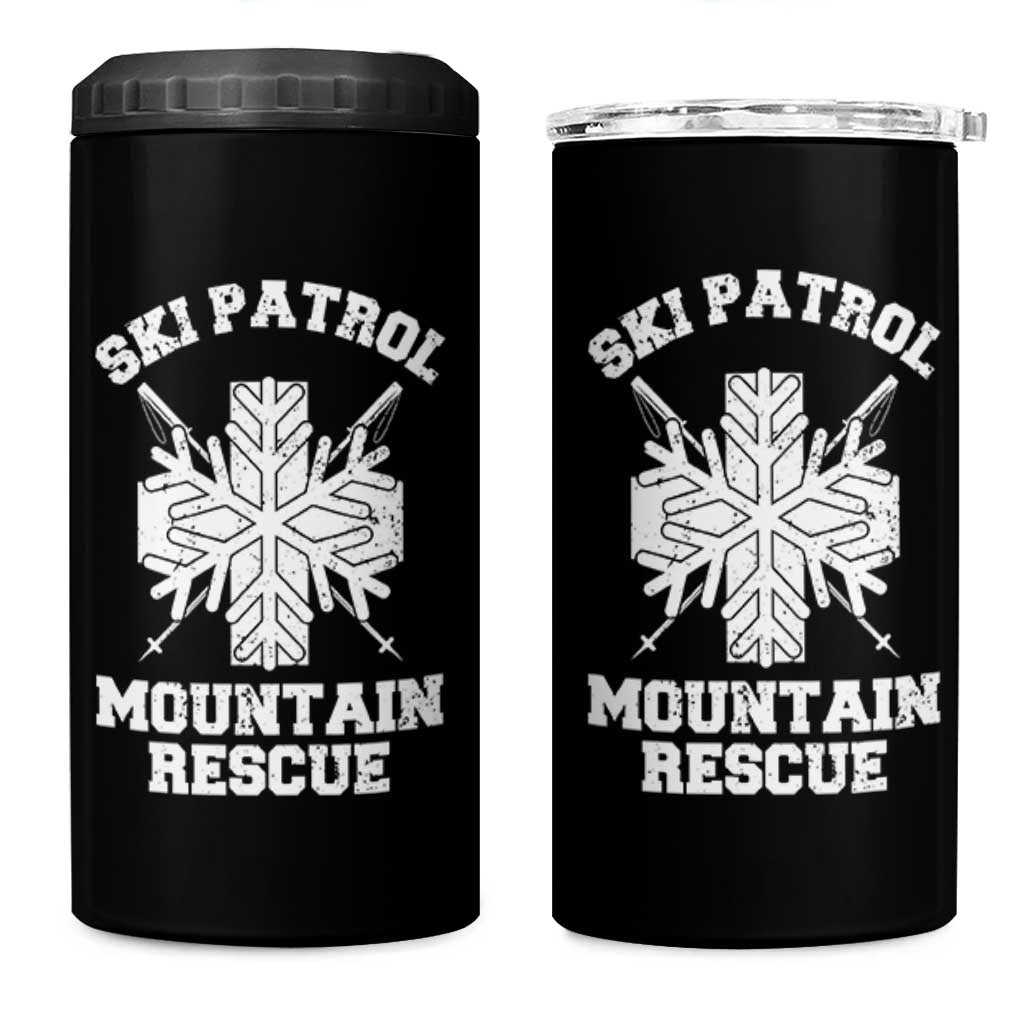 Ski Patrol Mountain Rescue 4 in 1 Can Cooler Tumbler Winter Slopes Skiing Snowboarding Snowflake - Wonder Print Shop
