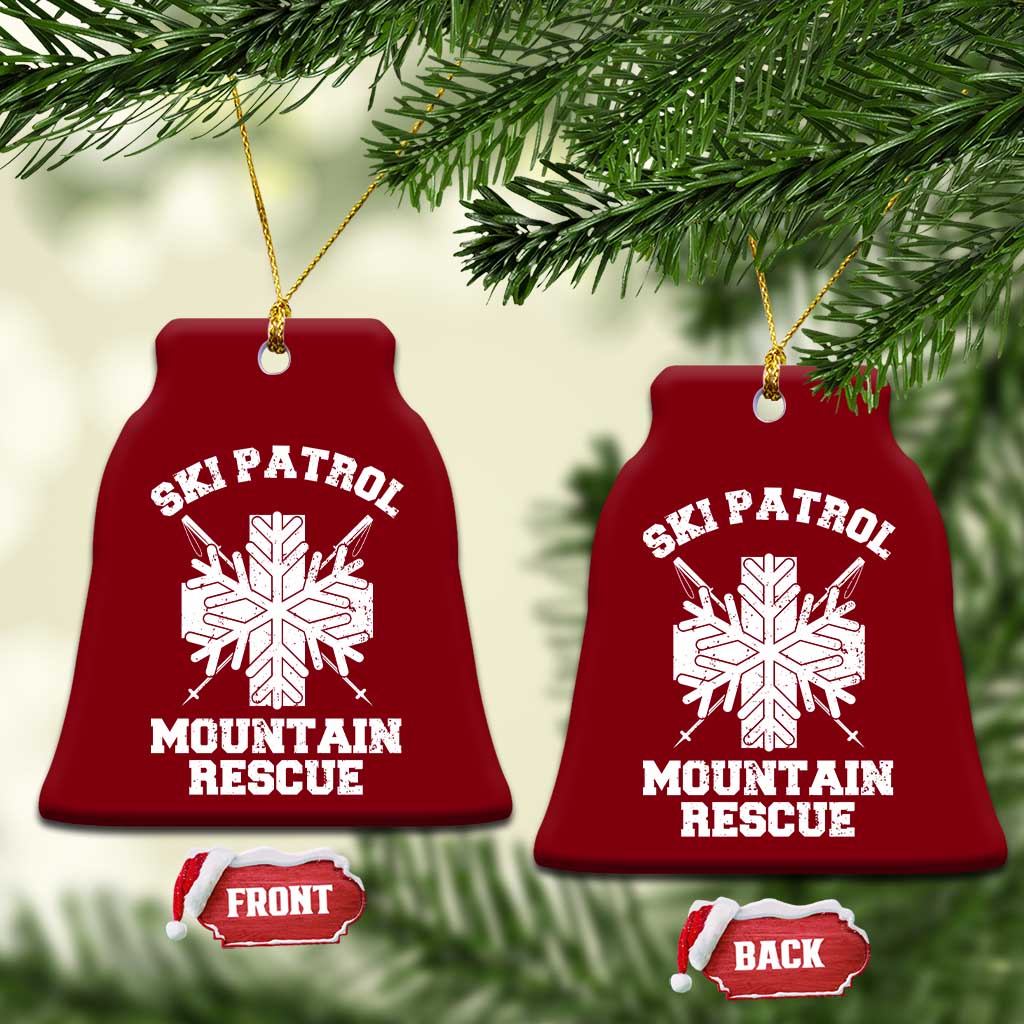 Ski Patrol Mountain Rescue Ceramic Ornament Winter Slopes Skiing Snowboarding Snowflake - Wonder Print Shop