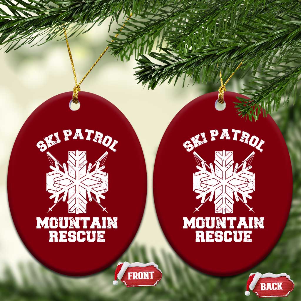 Ski Patrol Mountain Rescue Ceramic Ornament Winter Slopes Skiing Snowboarding Snowflake - Wonder Print Shop