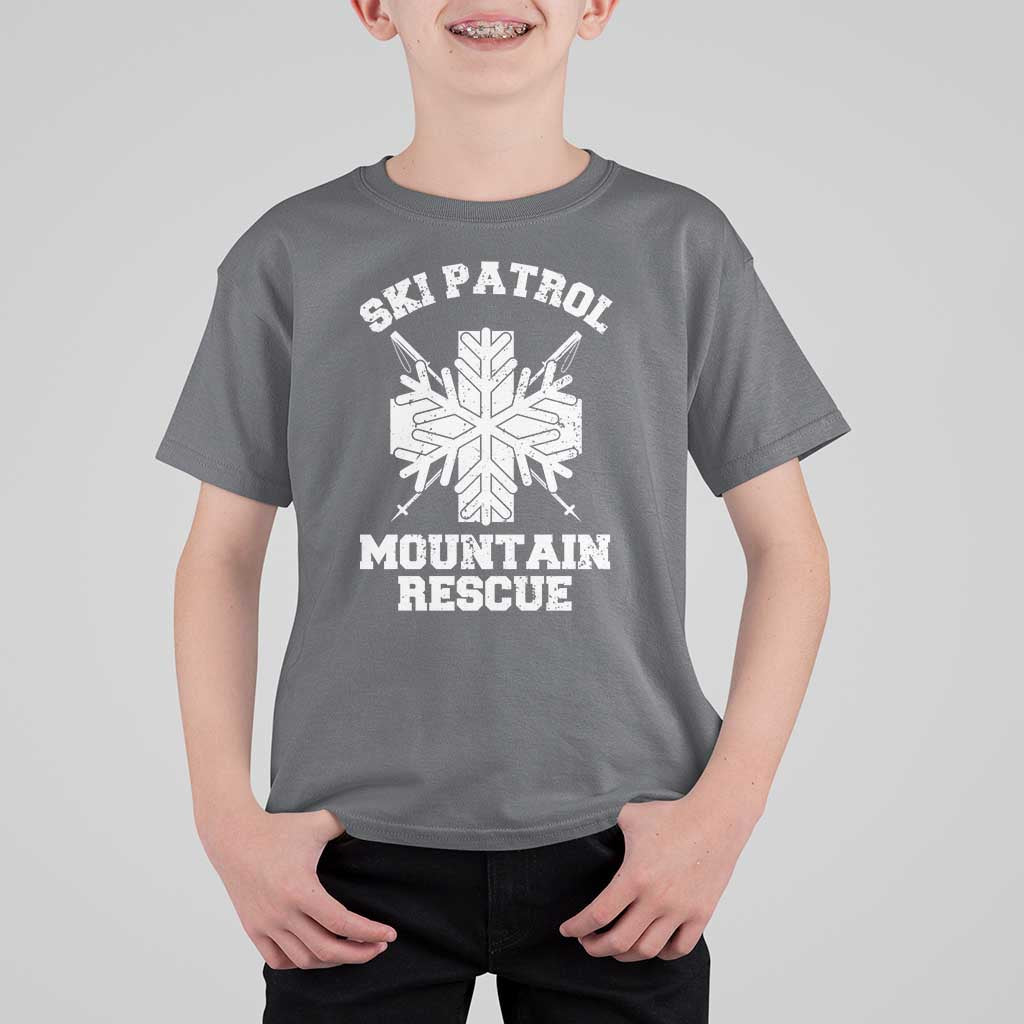 Ski Patrol Mountain Rescue T Shirt For Kid Winter Slopes Skiing Snowboarding Snowflake - Wonder Print Shop