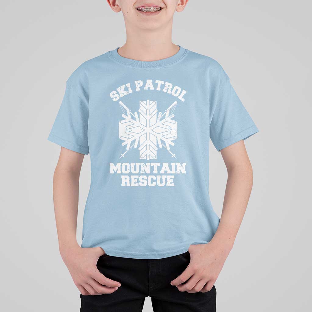 Ski Patrol Mountain Rescue T Shirt For Kid Winter Slopes Skiing Snowboarding Snowflake - Wonder Print Shop