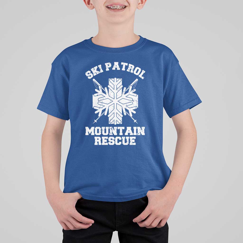 Ski Patrol Mountain Rescue T Shirt For Kid Winter Slopes Skiing Snowboarding Snowflake - Wonder Print Shop
