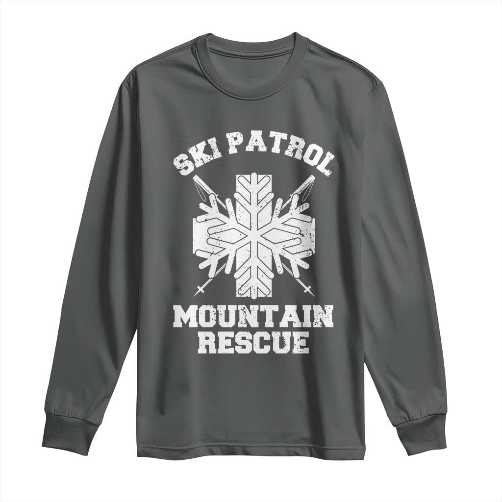 Ski Patrol Mountain Rescue Long Sleeve Shirt Winter Slopes Skiing Snowboarding Snowflake - Wonder Print Shop