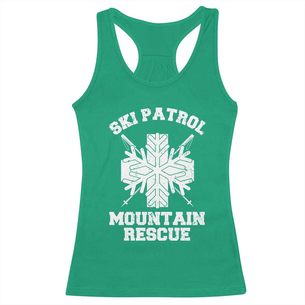 Ski Patrol Mountain Rescue Racerback Tank Top Winter Slopes Skiing Snowboarding Snowflake - Wonder Print Shop