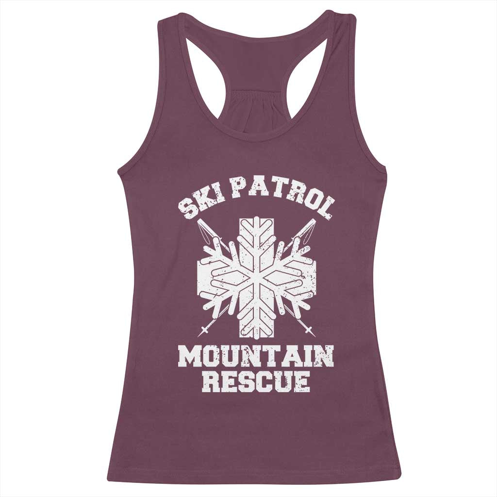 Ski Patrol Mountain Rescue Racerback Tank Top Winter Slopes Skiing Snowboarding Snowflake - Wonder Print Shop