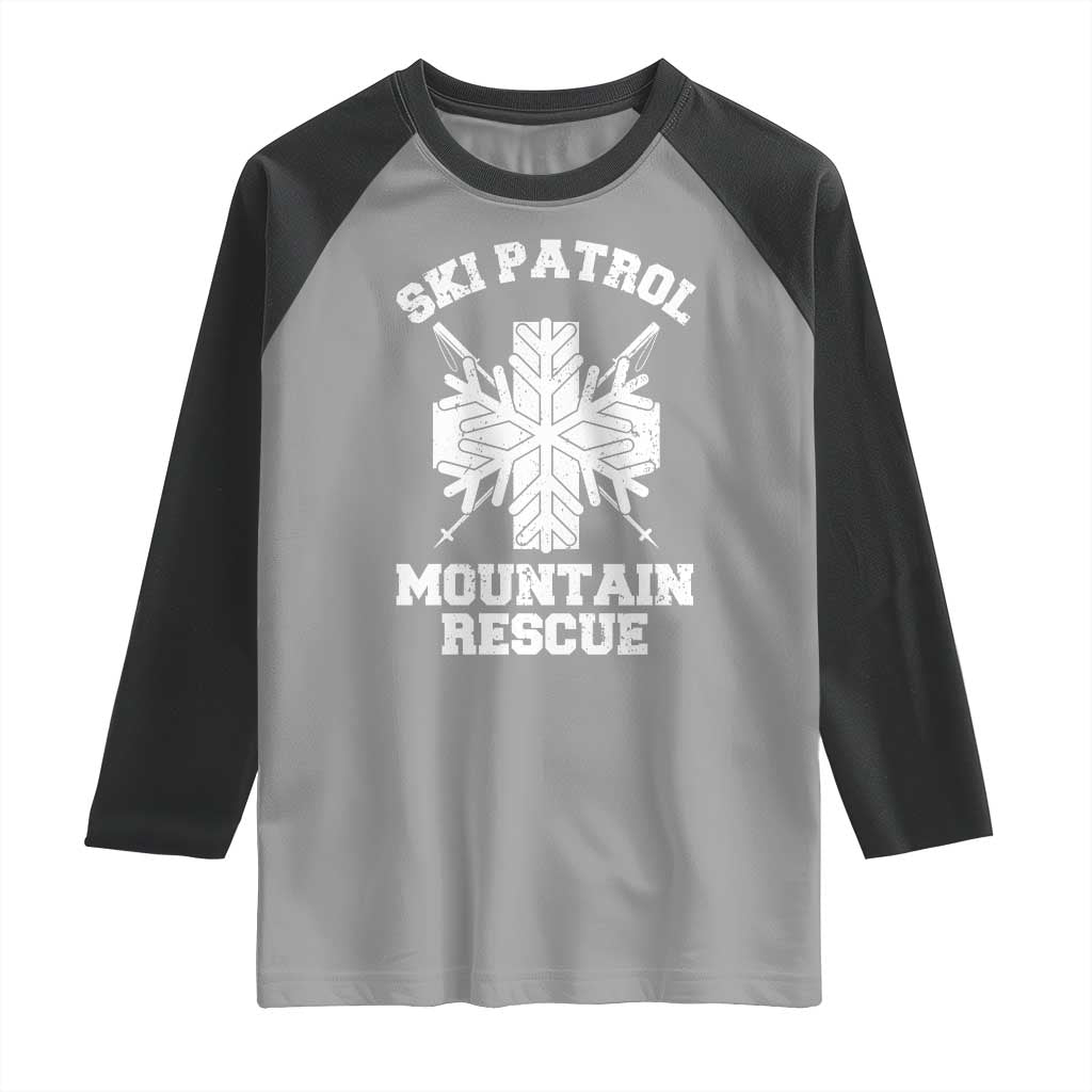 Ski Patrol Mountain Rescue Raglan Shirt Winter Slopes Skiing Snowboarding Snowflake - Wonder Print Shop