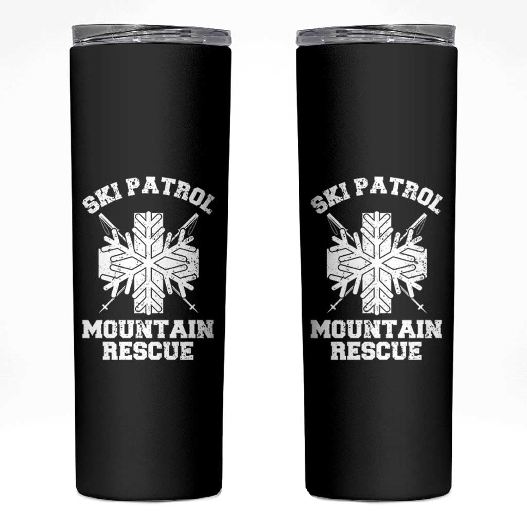 Ski Patrol Mountain Rescue Skinny Tumbler Winter Slopes Skiing Snowboarding Snowflake - Wonder Print Shop