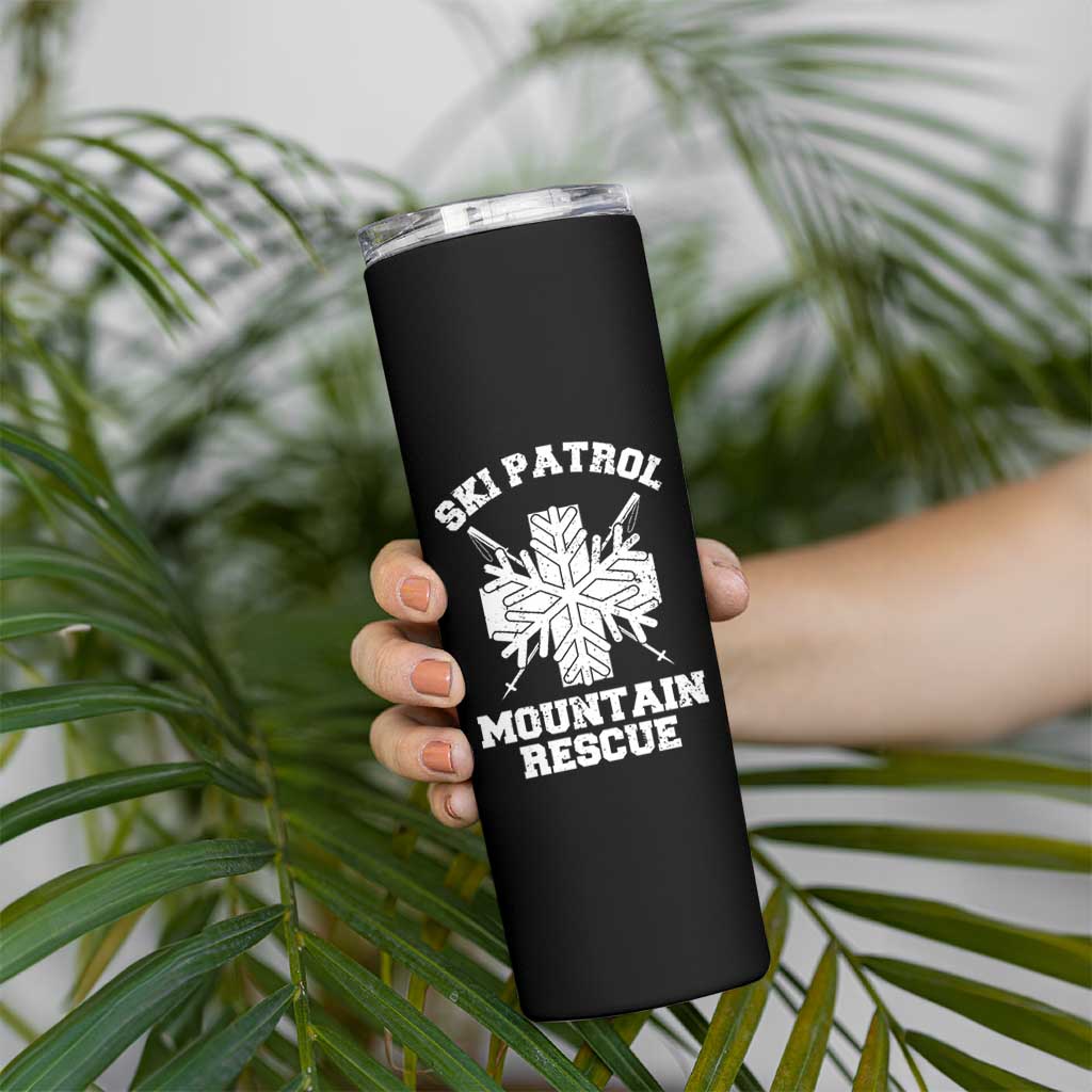 Ski Patrol Mountain Rescue Skinny Tumbler Winter Slopes Skiing Snowboarding Snowflake - Wonder Print Shop