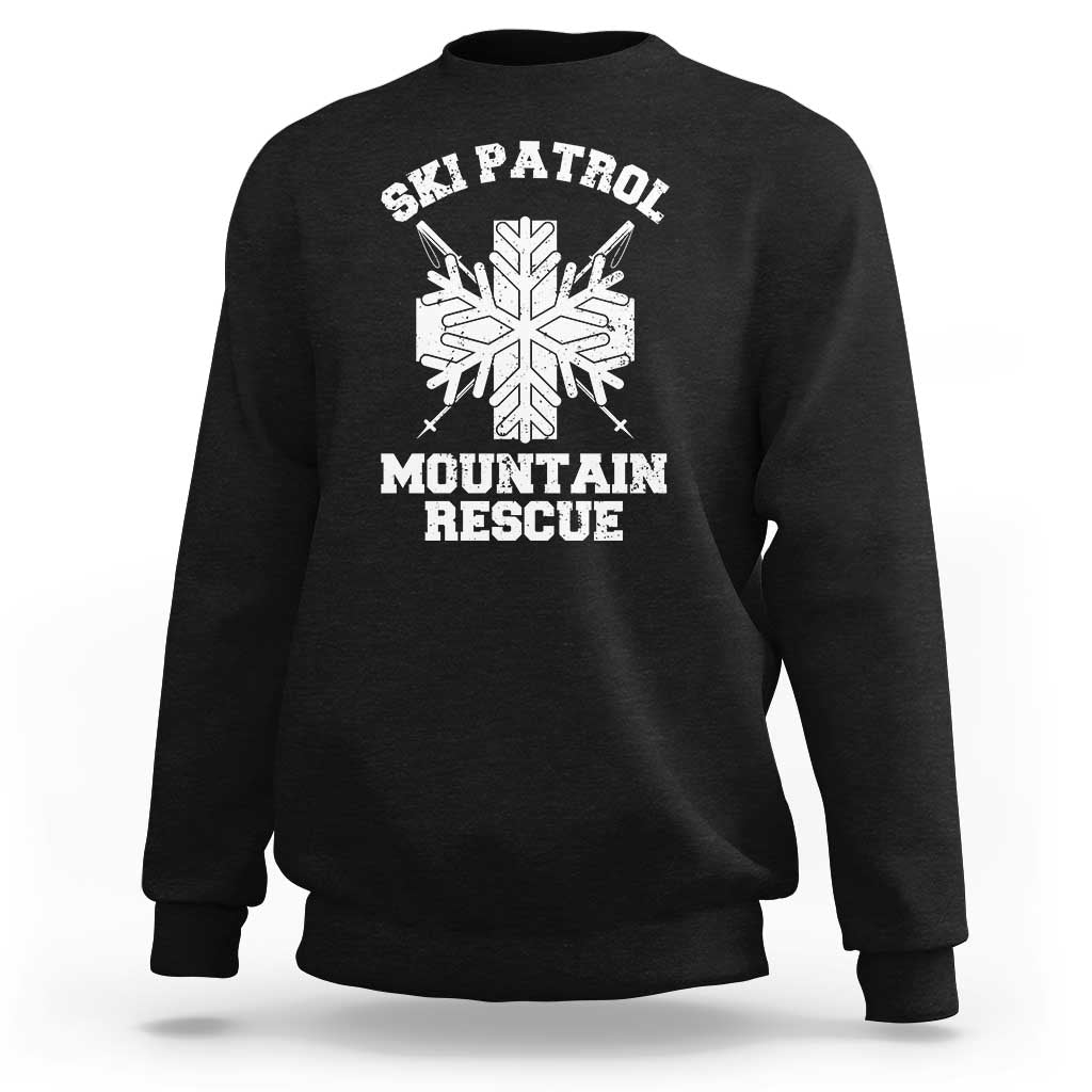 Ski Patrol Mountain Rescue Sweatshirt Winter Slopes Skiing Snowboarding Snowflake - Wonder Print Shop