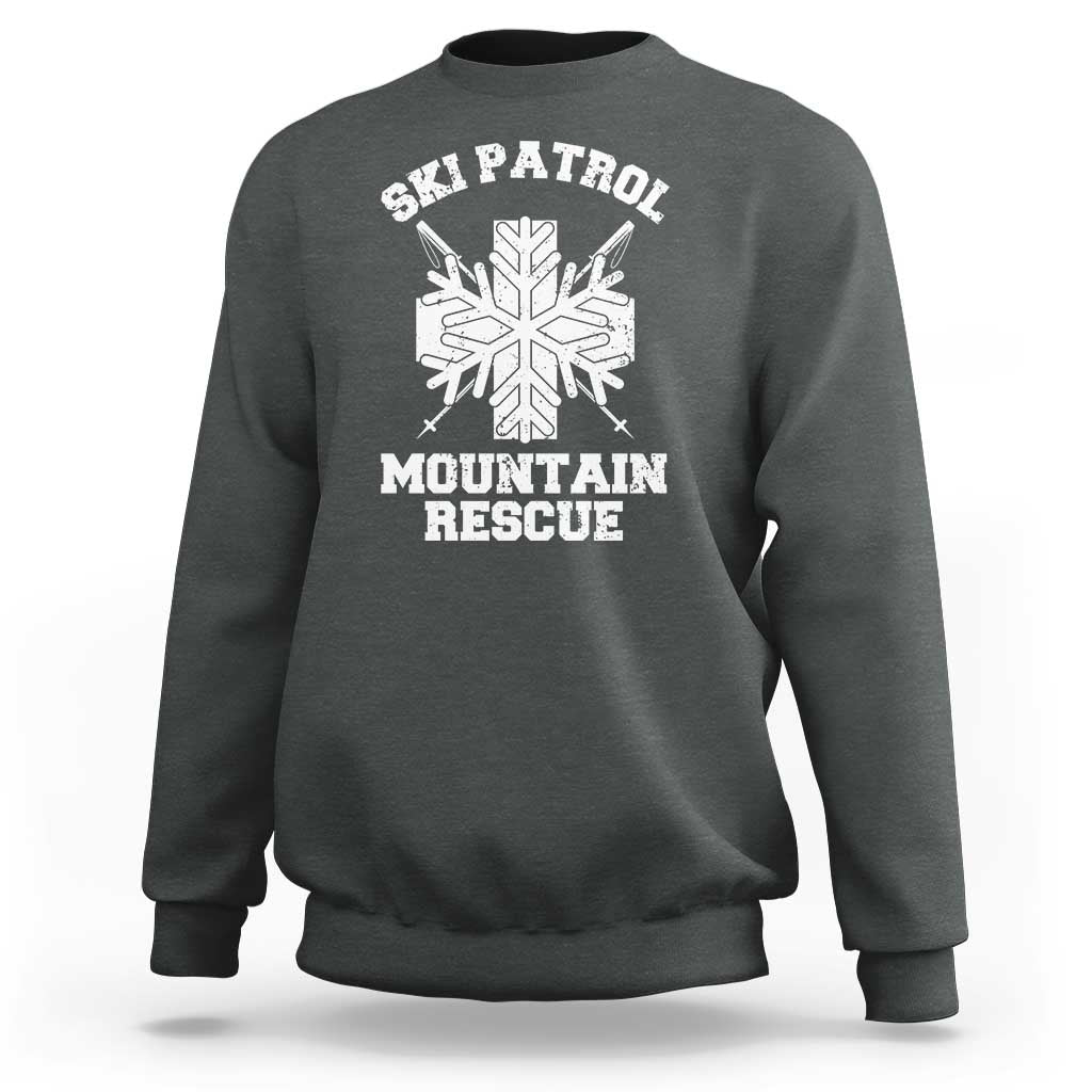 Ski Patrol Mountain Rescue Sweatshirt Winter Slopes Skiing Snowboarding Snowflake - Wonder Print Shop