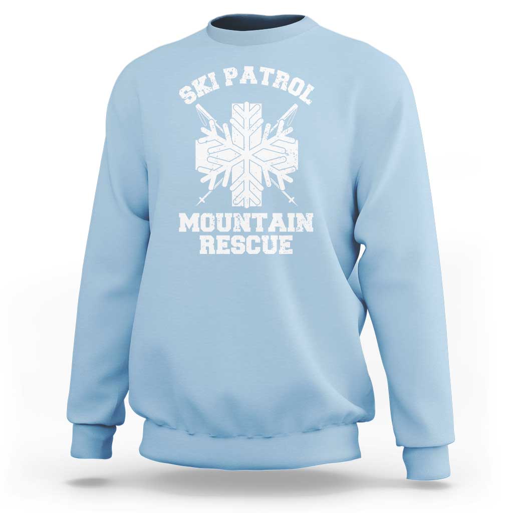 Ski Patrol Mountain Rescue Sweatshirt Winter Slopes Skiing Snowboarding Snowflake - Wonder Print Shop