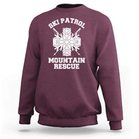 Ski Patrol Mountain Rescue Sweatshirt Winter Slopes Skiing Snowboarding Snowflake - Wonder Print Shop