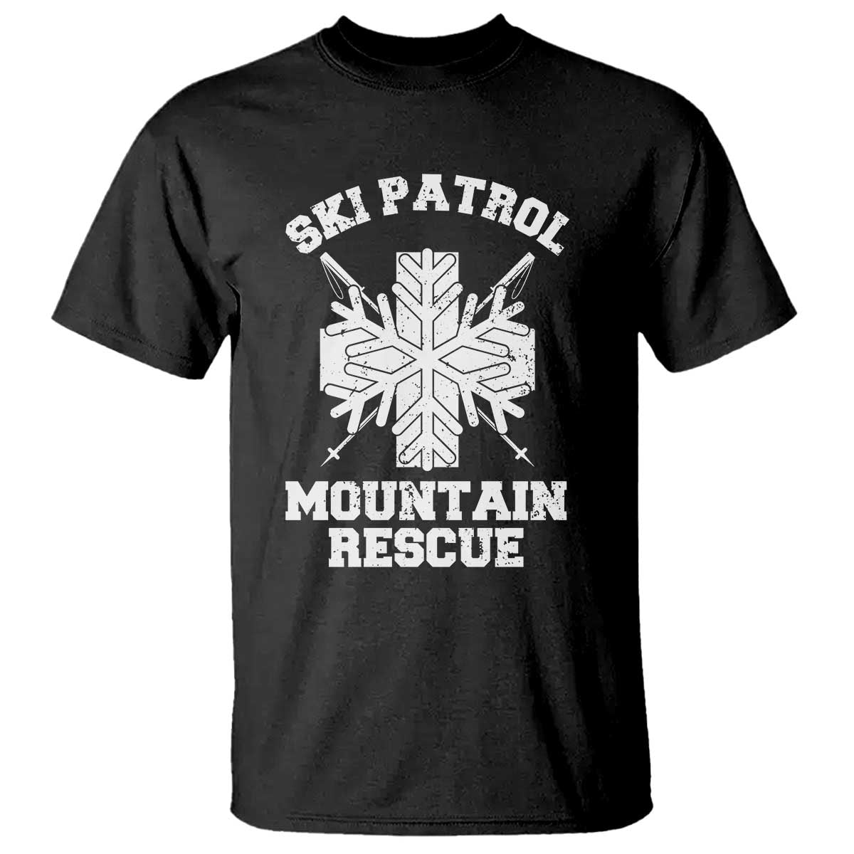Ski Patrol Mountain Rescue T Shirt Winter Slopes Skiing Snowboarding Snowflake - Wonder Print Shop