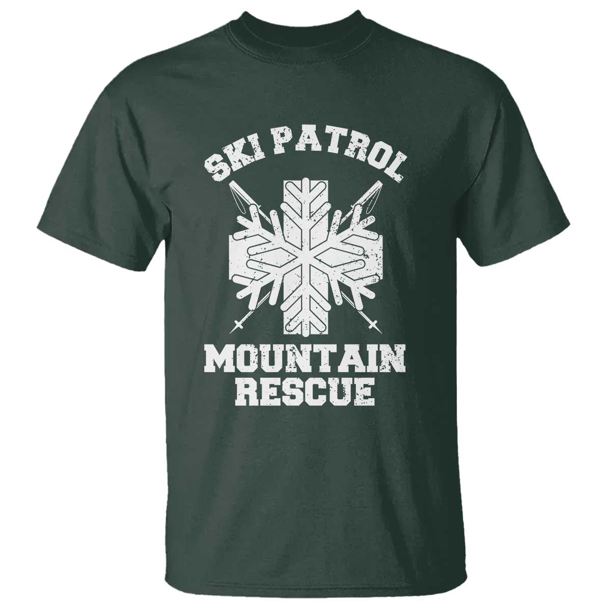 Ski Patrol Mountain Rescue T Shirt Winter Slopes Skiing Snowboarding Snowflake - Wonder Print Shop