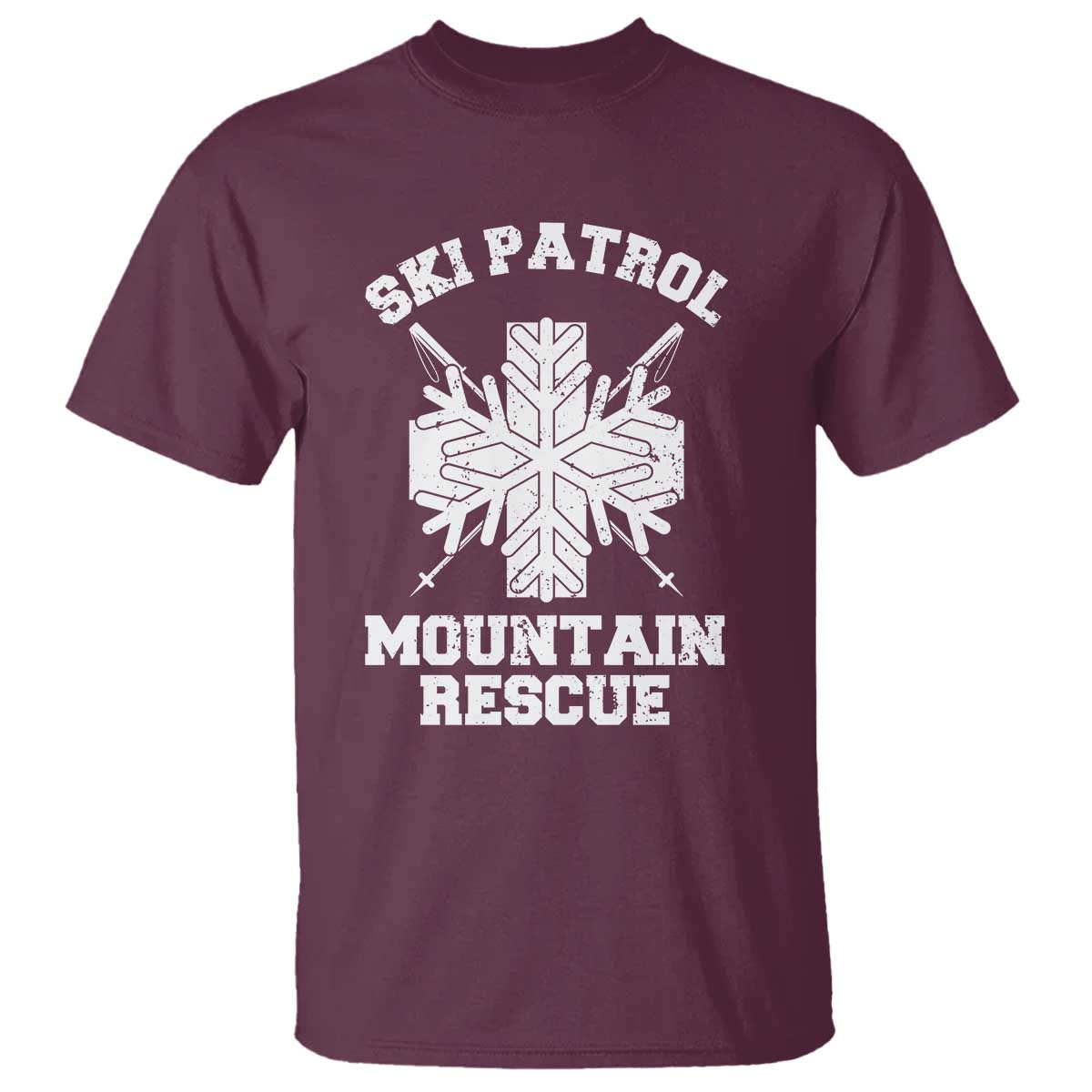 Ski Patrol Mountain Rescue T Shirt Winter Slopes Skiing Snowboarding Snowflake - Wonder Print Shop