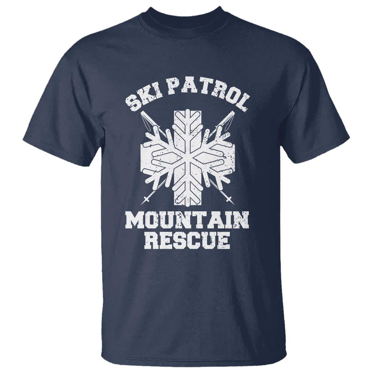 Ski Patrol Mountain Rescue T Shirt Winter Slopes Skiing Snowboarding Snowflake - Wonder Print Shop