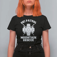 Ski Patrol Mountain Rescue T Shirt For Women Winter Slopes Skiing Snowboarding Snowflake - Wonder Print Shop