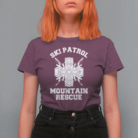 Ski Patrol Mountain Rescue T Shirt For Women Winter Slopes Skiing Snowboarding Snowflake - Wonder Print Shop