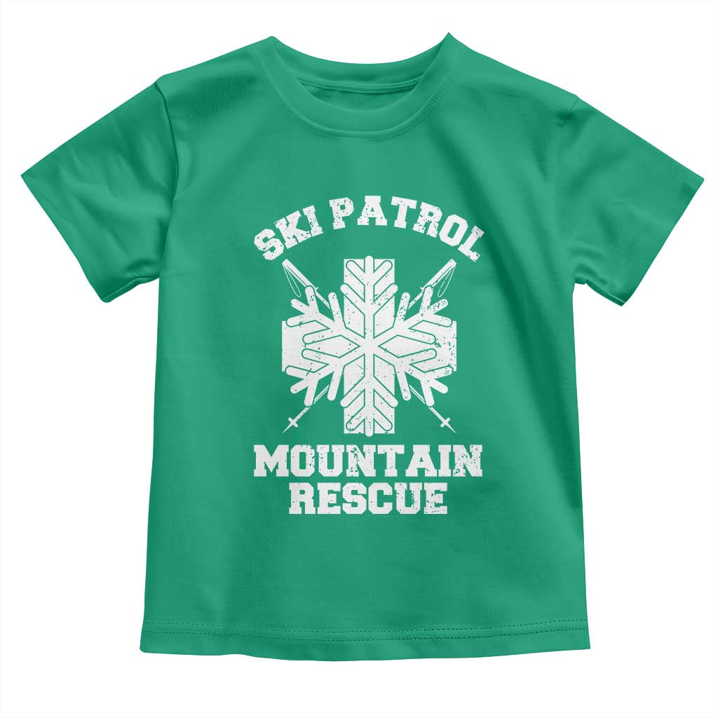 Ski Patrol Mountain Rescue Toddler T Shirt Winter Slopes Skiing Snowboarding Snowflake - Wonder Print Shop