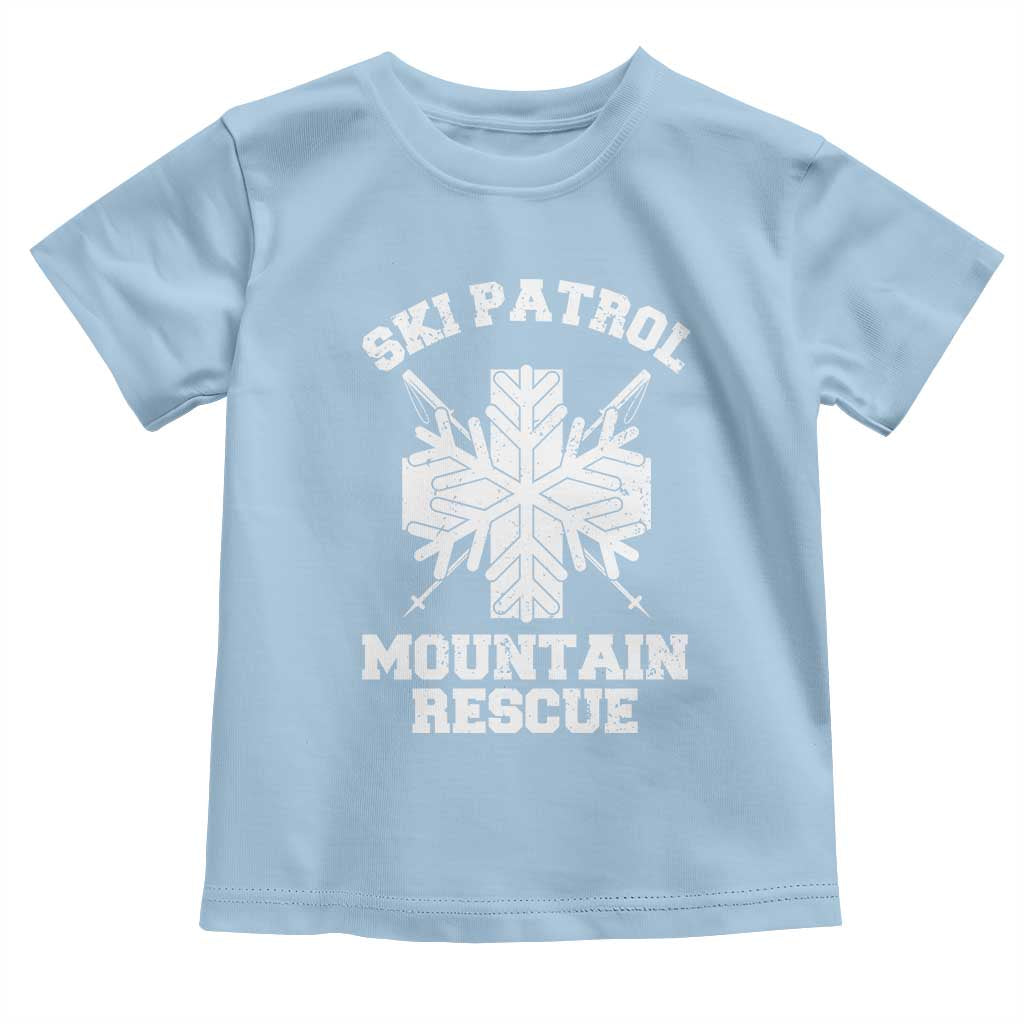 Ski Patrol Mountain Rescue Toddler T Shirt Winter Slopes Skiing Snowboarding Snowflake - Wonder Print Shop