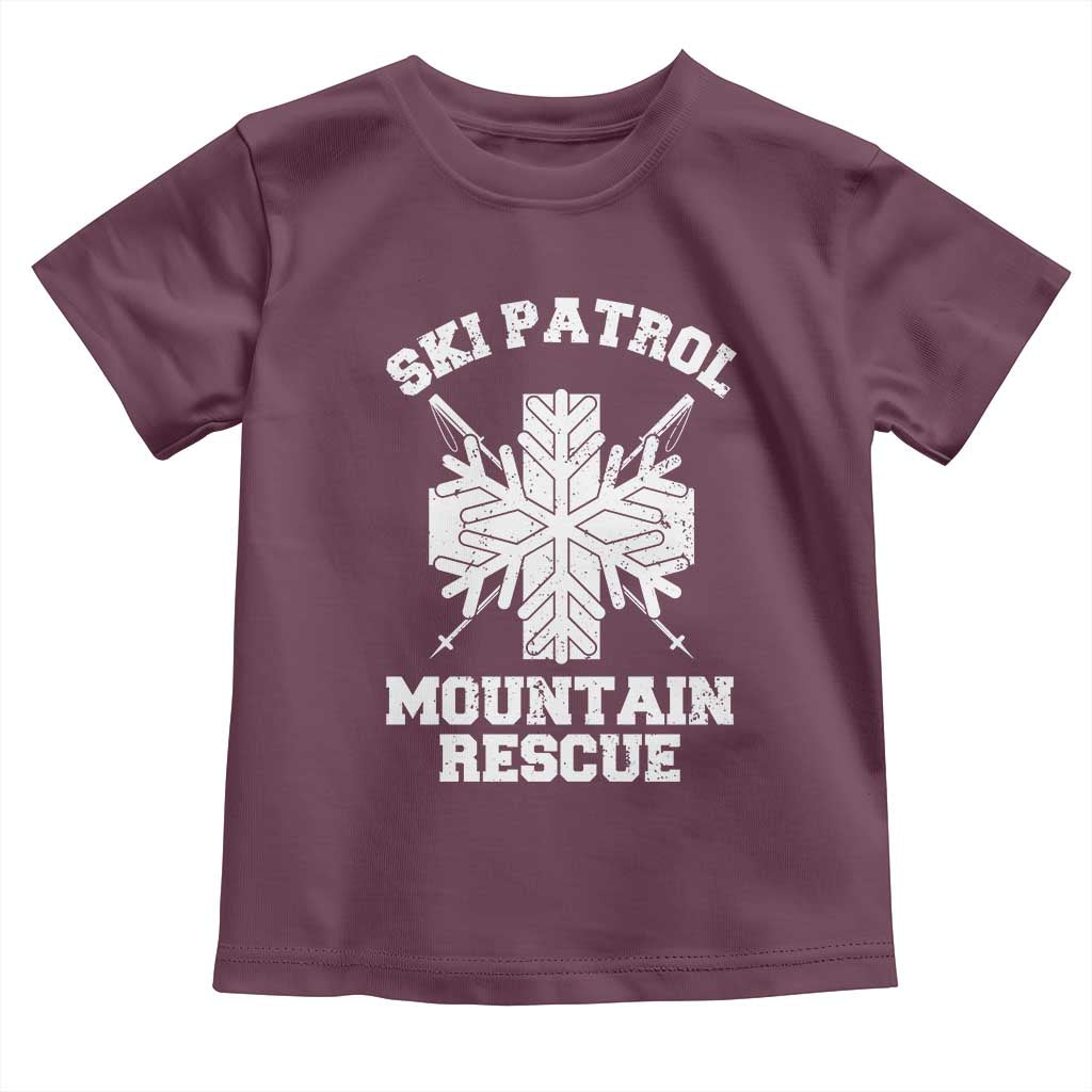 Ski Patrol Mountain Rescue Toddler T Shirt Winter Slopes Skiing Snowboarding Snowflake - Wonder Print Shop