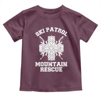Ski Patrol Mountain Rescue Toddler T Shirt Winter Slopes Skiing Snowboarding Snowflake - Wonder Print Shop