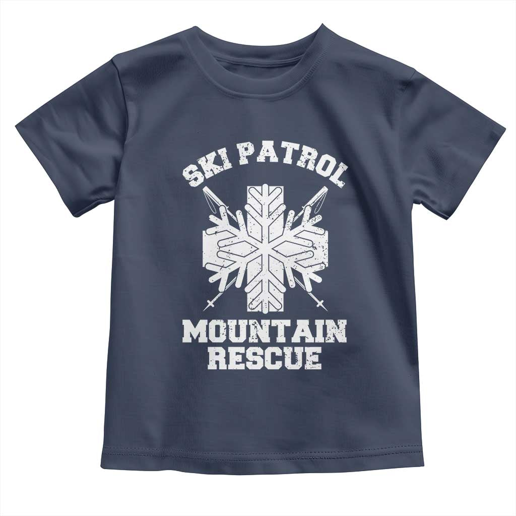 Ski Patrol Mountain Rescue Toddler T Shirt Winter Slopes Skiing Snowboarding Snowflake - Wonder Print Shop