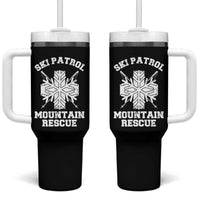 Ski Patrol Mountain Rescue Tumbler With Handle Winter Slopes Skiing Snowboarding Snowflake - Wonder Print Shop