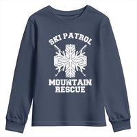Ski Patrol Mountain Rescue Youth Sweatshirt Winter Slopes Skiing Snowboarding Snowflake - Wonder Print Shop