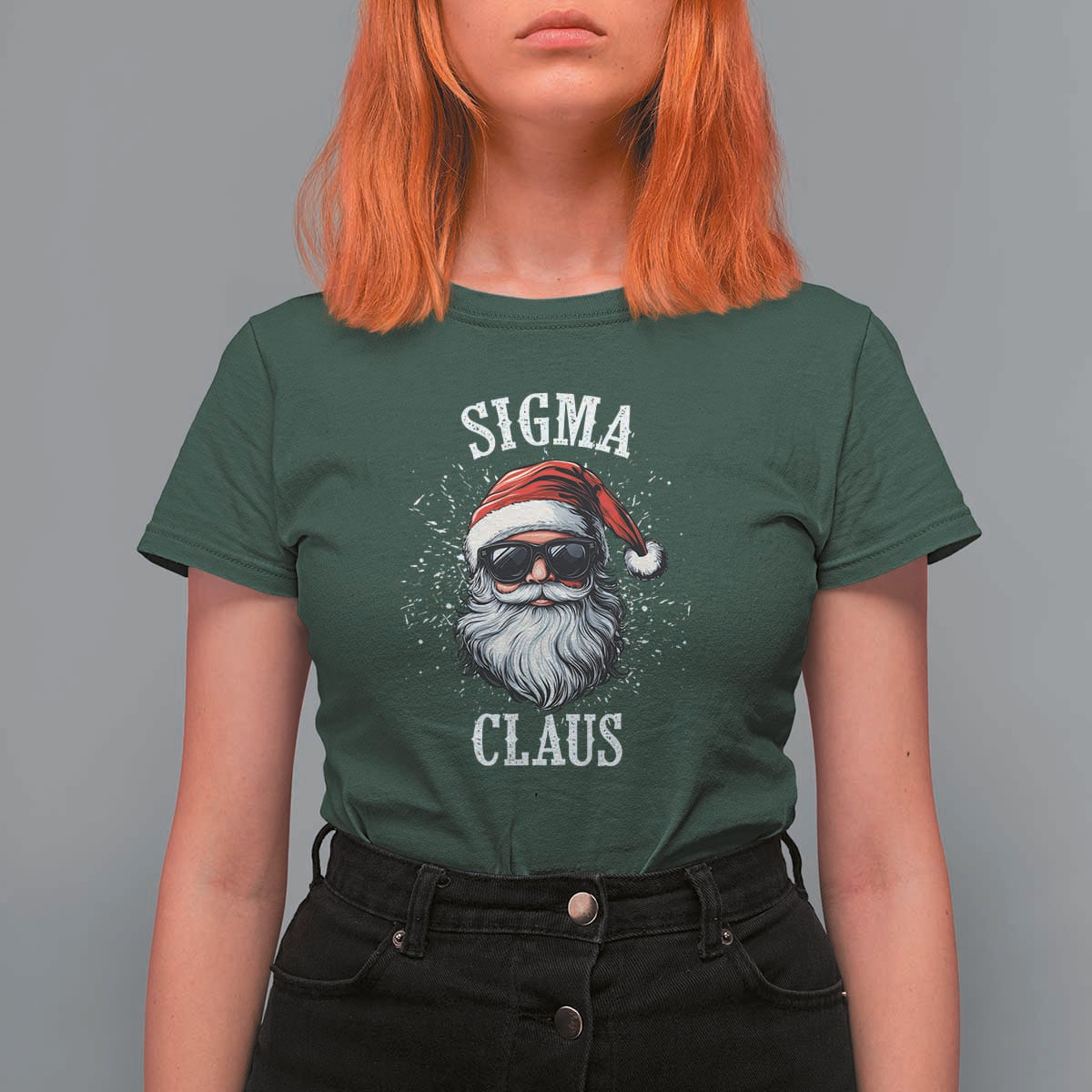Funny Christmas Santa T Shirt For Women Sigma Claus Cool Santa The Rizzler Meme - Wonder Print Shop
