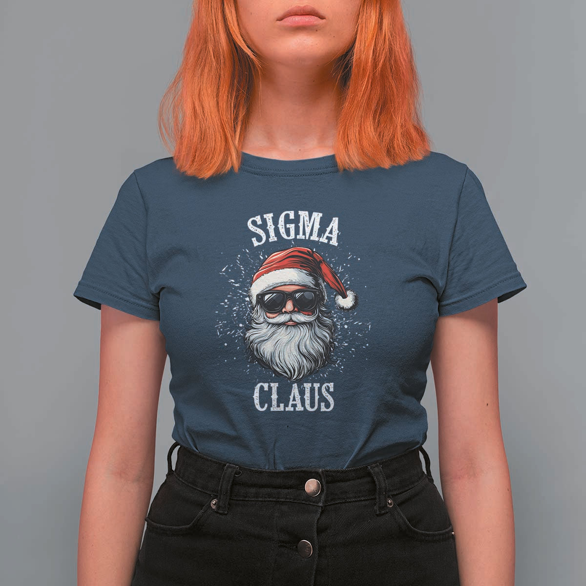 Funny Christmas Santa T Shirt For Women Sigma Claus Cool Santa The Rizzler Meme - Wonder Print Shop