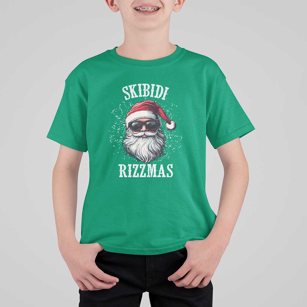 Funny Christmas Santa T Shirt For Kid Skibidi Rizzmas Charisma Rizz Santa Claus - Wonder Print Shop