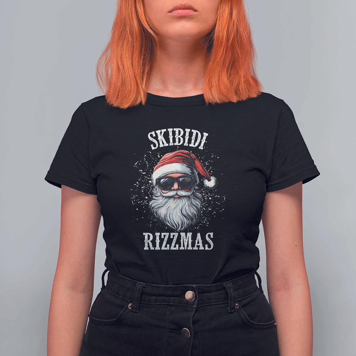 Funny Christmas Santa T Shirt For Women Skibidi Rizzmas Charisma Rizz Santa Claus - Wonder Print Shop