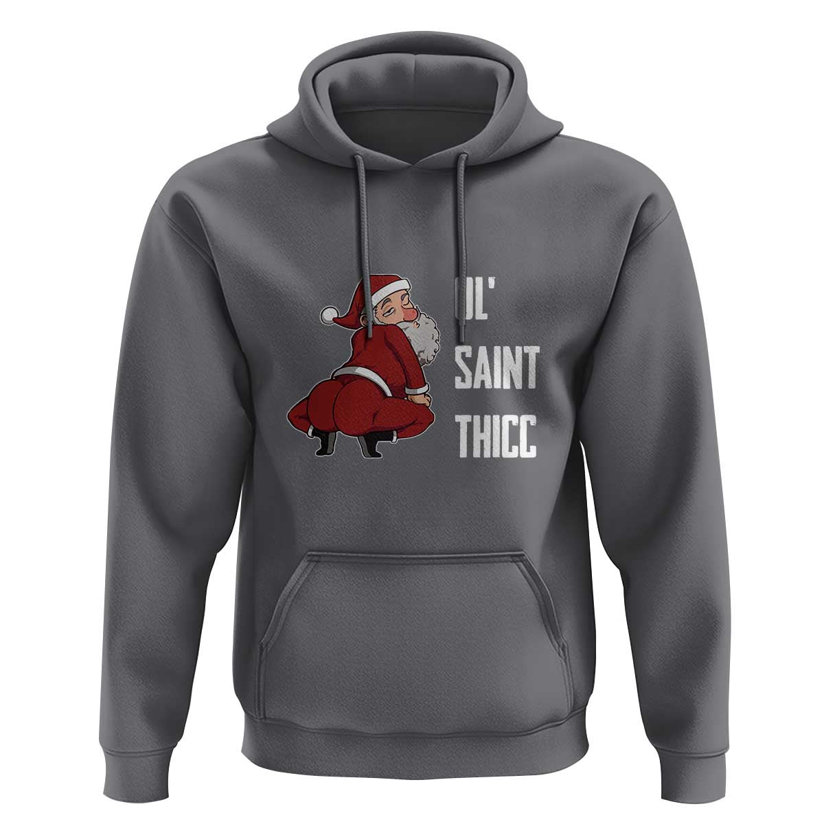 Funny Christmas Naughty Santa Hoodie Ol' Saint Thicc Kiss My Ass