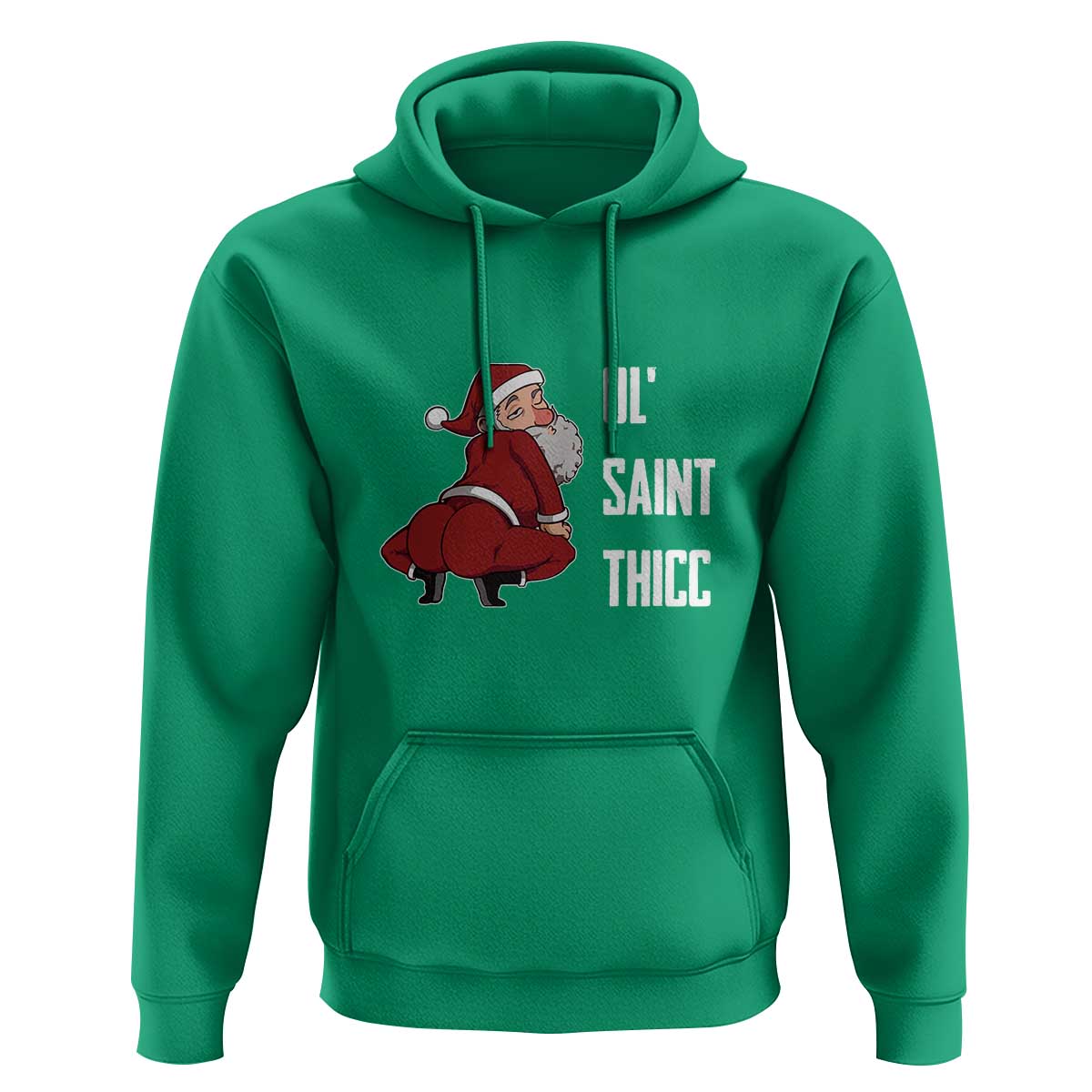 Funny Christmas Naughty Santa Hoodie Ol' Saint Thicc Kiss My Ass
