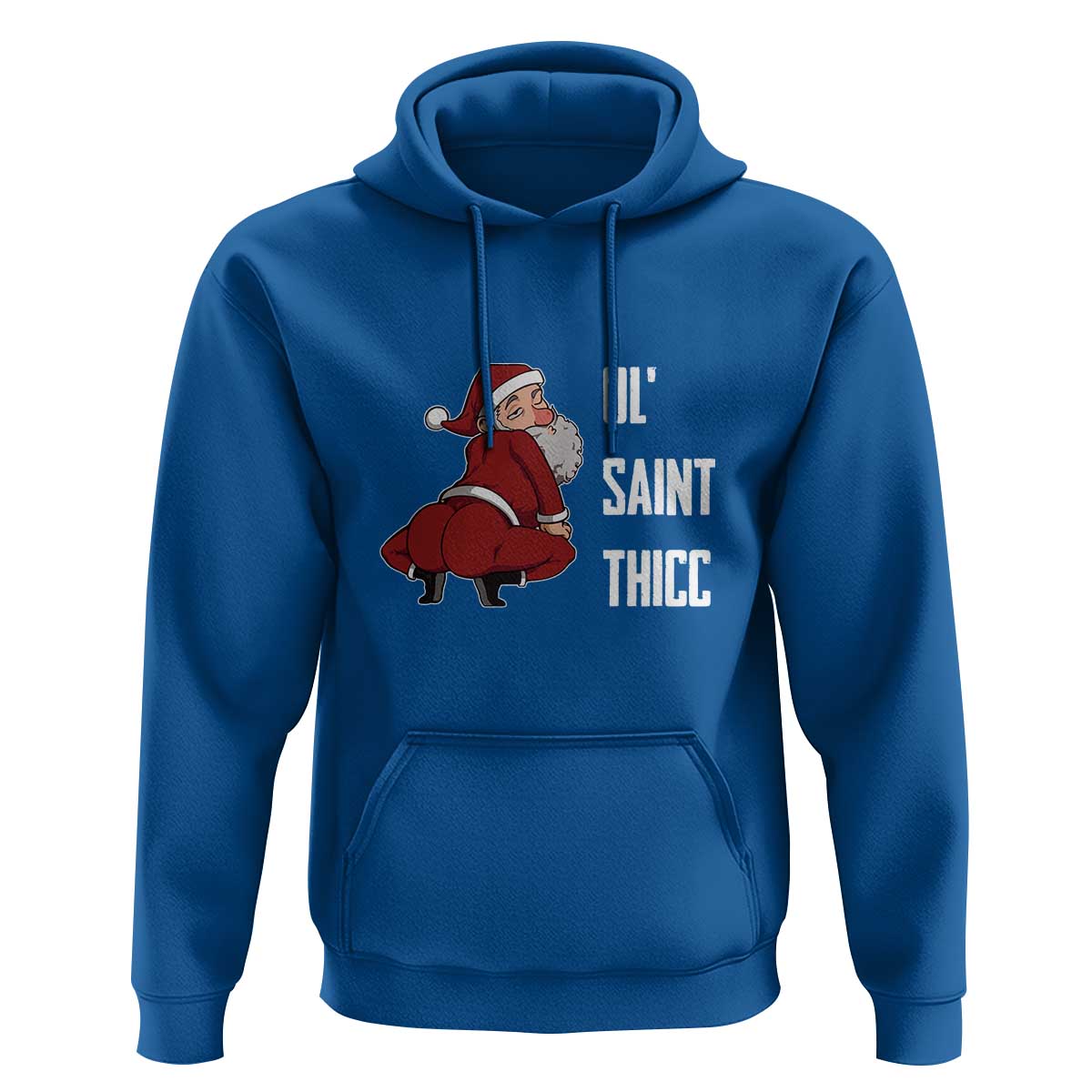 Funny Christmas Naughty Santa Hoodie Ol' Saint Thicc Kiss My Ass