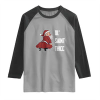 Funny Christmas Naughty Santa Raglan Shirt Ol' Saint Thicc Kiss My Ass - Wonder Print Shop