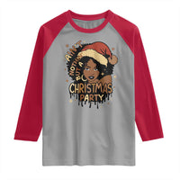 Funny African American Christmas Raglan Shirt Ain't Nothing But A Christmas Party Santa Black Melanin Girl - Wonder Print Shop